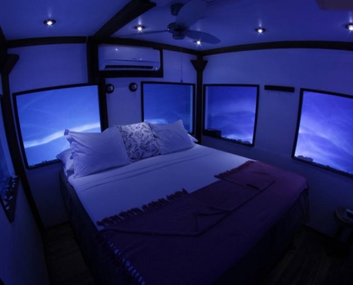 the manta resort Sleeping under water at night