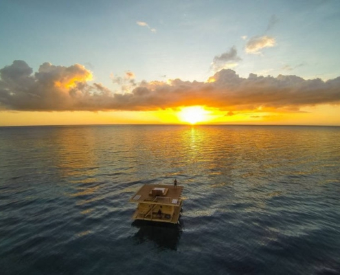 The manta resort Underwater room in the afternoon