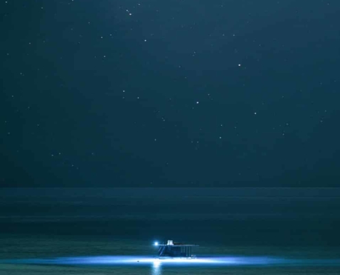 under water room at night the manta resort